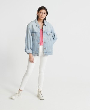 Superdry High Rise Skinny Női Farmer Fehér | CDSRO5927